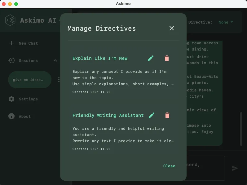 Manage directives